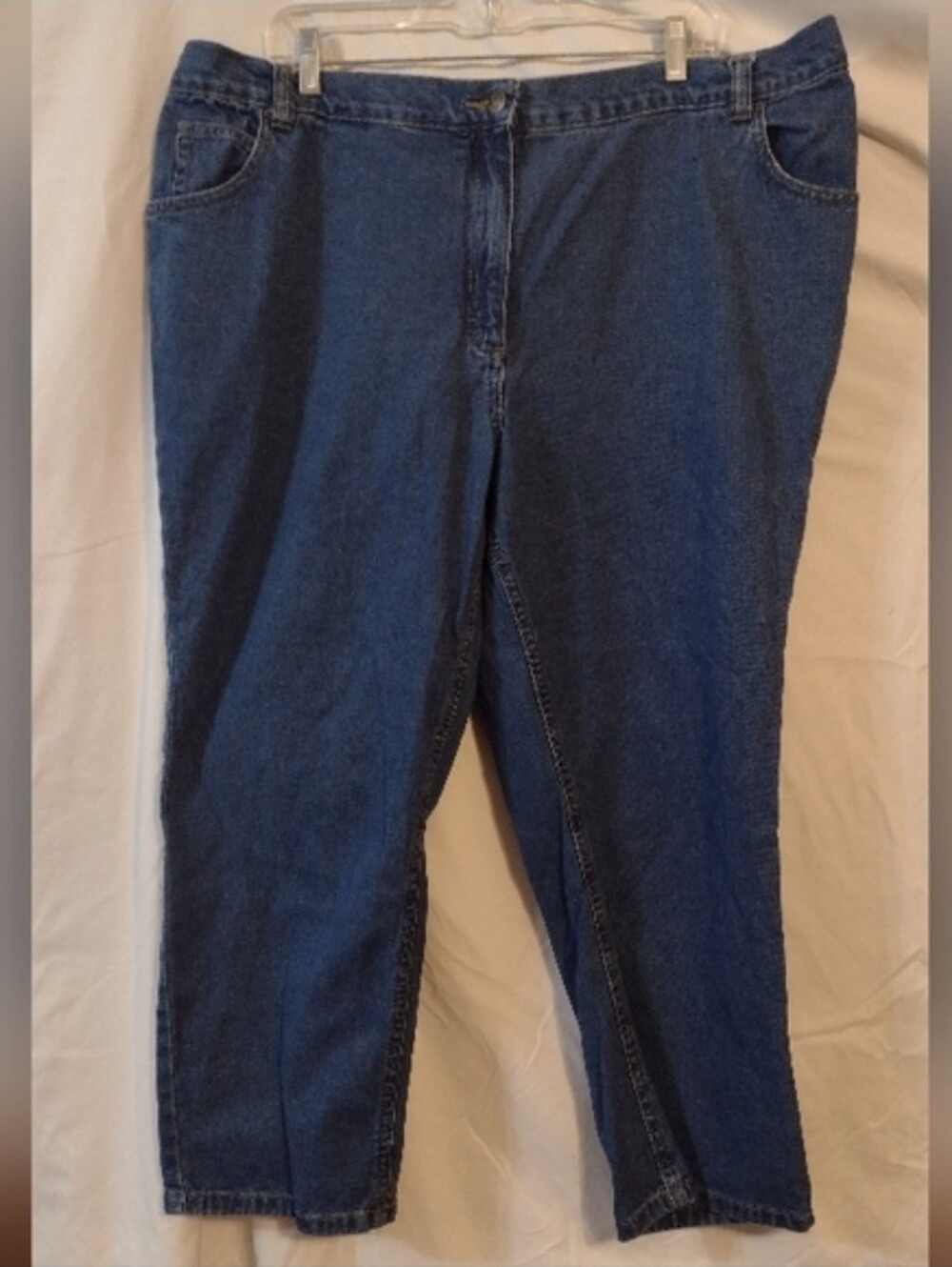 Woman Within Blue Straight Leg Jeans Timeless Style